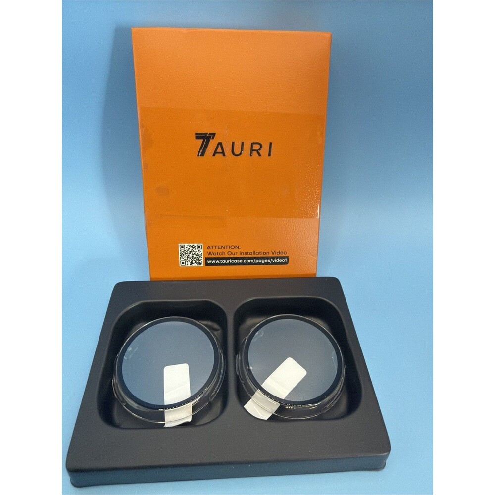 TAURI 2-Pack Hard Case for Google Pixel Watch 3 45mm Clear Screen Protector NEW